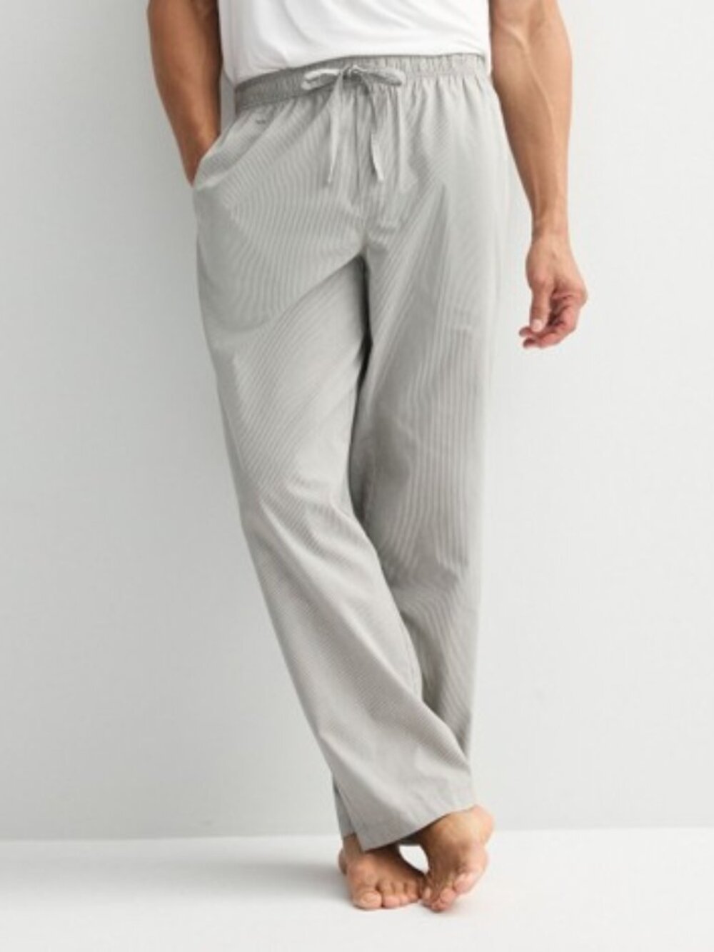 Men's Sonoma Woven Pinstripe Pajama Pants - Gray - XL
